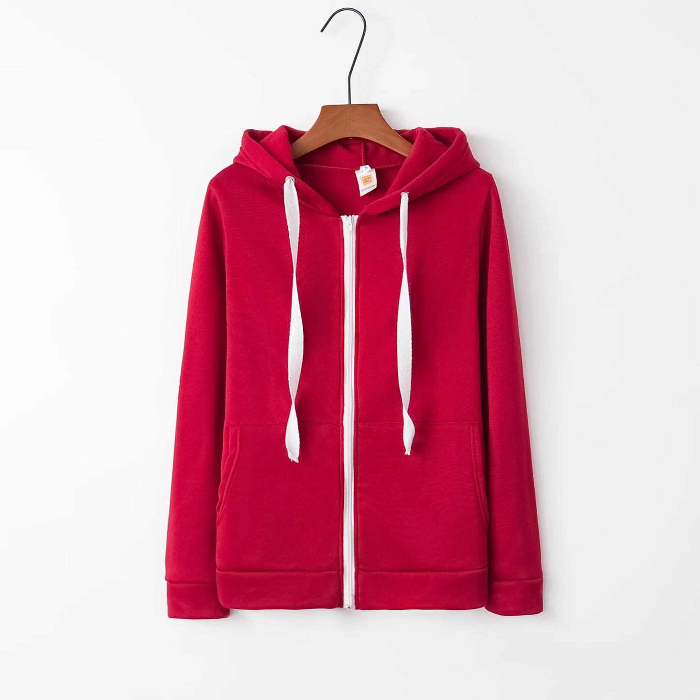 2023 Fashion Trend Zipper Hooded Long-sleeved Plus Cashmere Sweater Coat