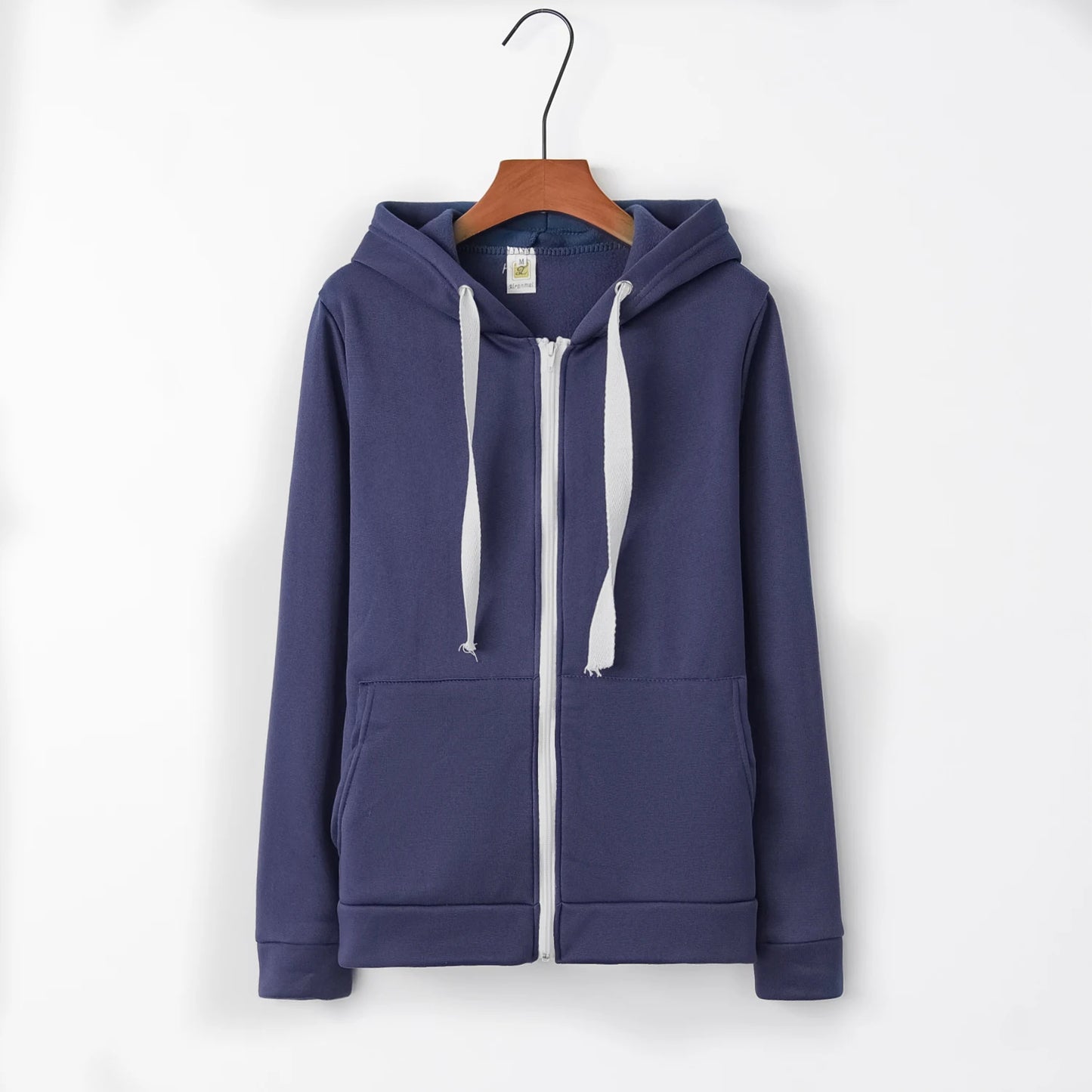 2023 Fashion Trend Zipper Hooded Long-sleeved Plus Cashmere Sweater Coat