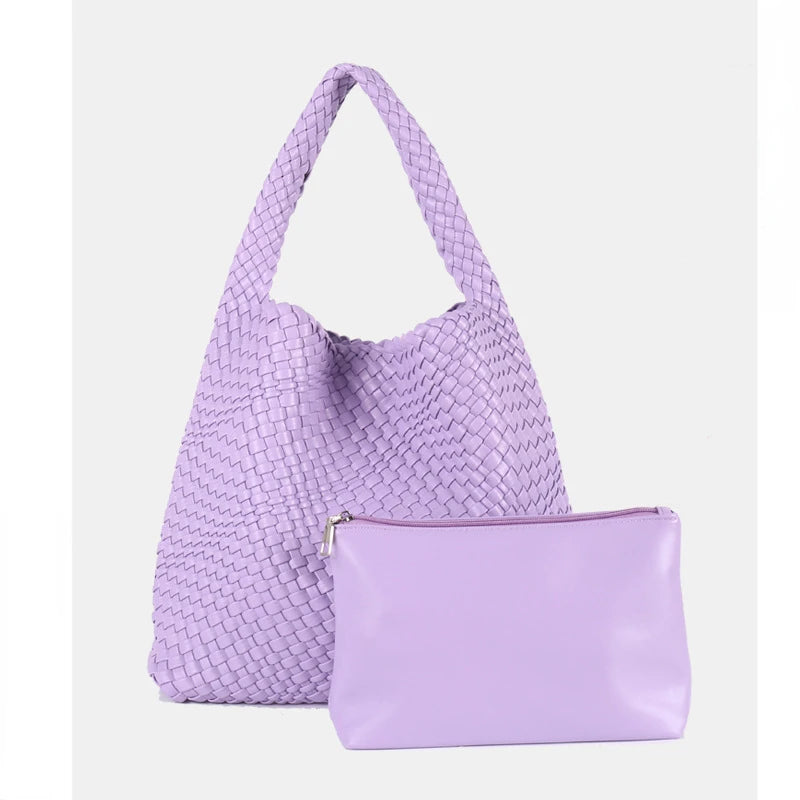 ZR DIARY Handmade Woven Bag Women PU Leather Large Capacity Totes Fashion Shoulder Bag 224BZ9389-1