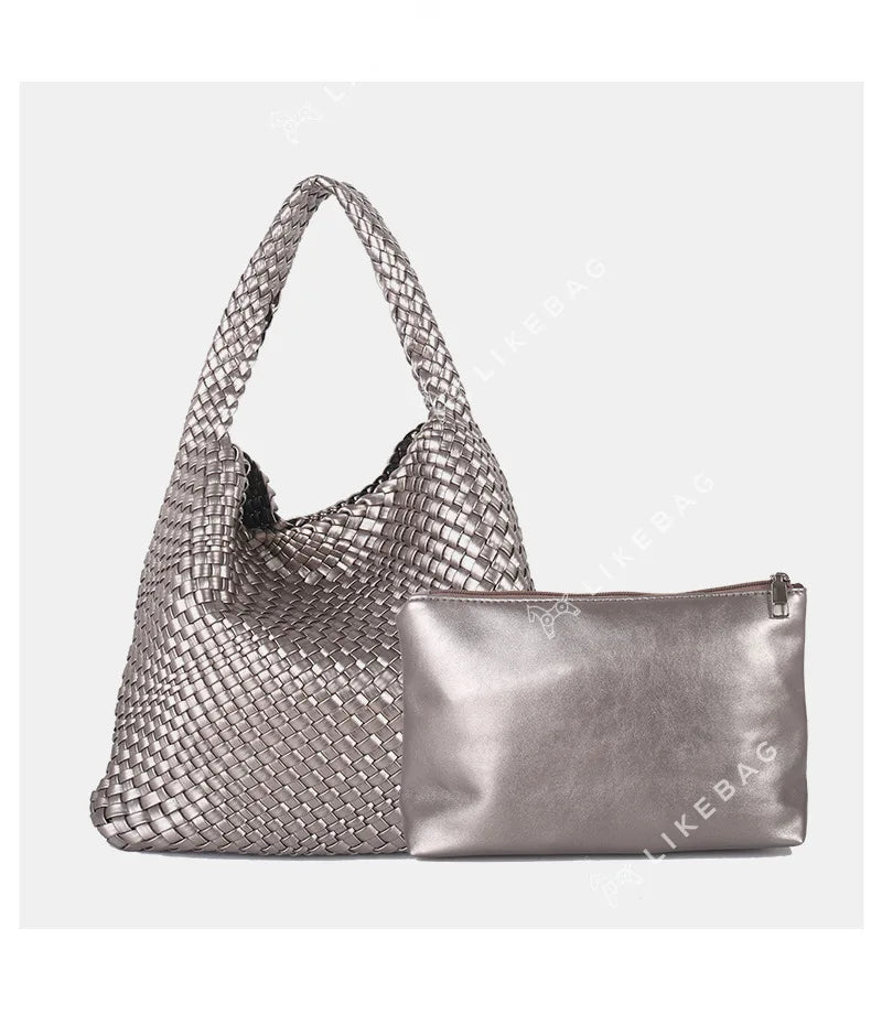ZR DIARY Handmade Woven Bag Women PU Leather Large Capacity Totes Fashion Shoulder Bag 224BZ9389-1