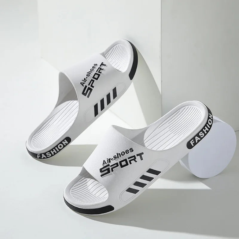 Summer New Men's Slippers PVC Soft Sole Beach Slippers Large Size Outdoor Anti-slip Flip Flops Sandal Man Home Bathroom Slippers