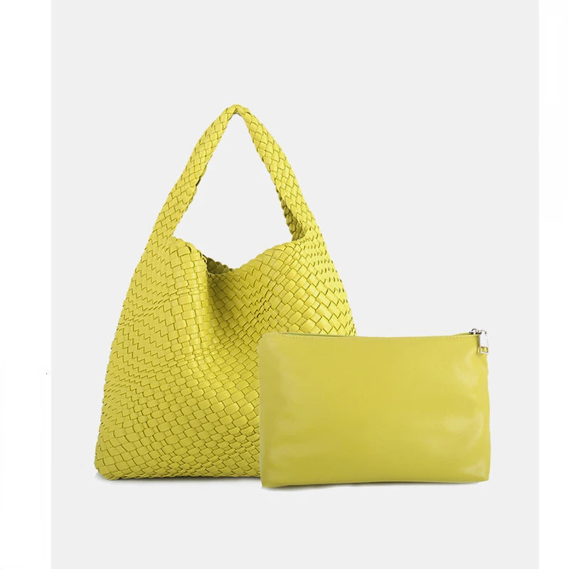 ZR DIARY Handmade Woven Bag Women PU Leather Large Capacity Totes Fashion Shoulder Bag 224BZ9389-1