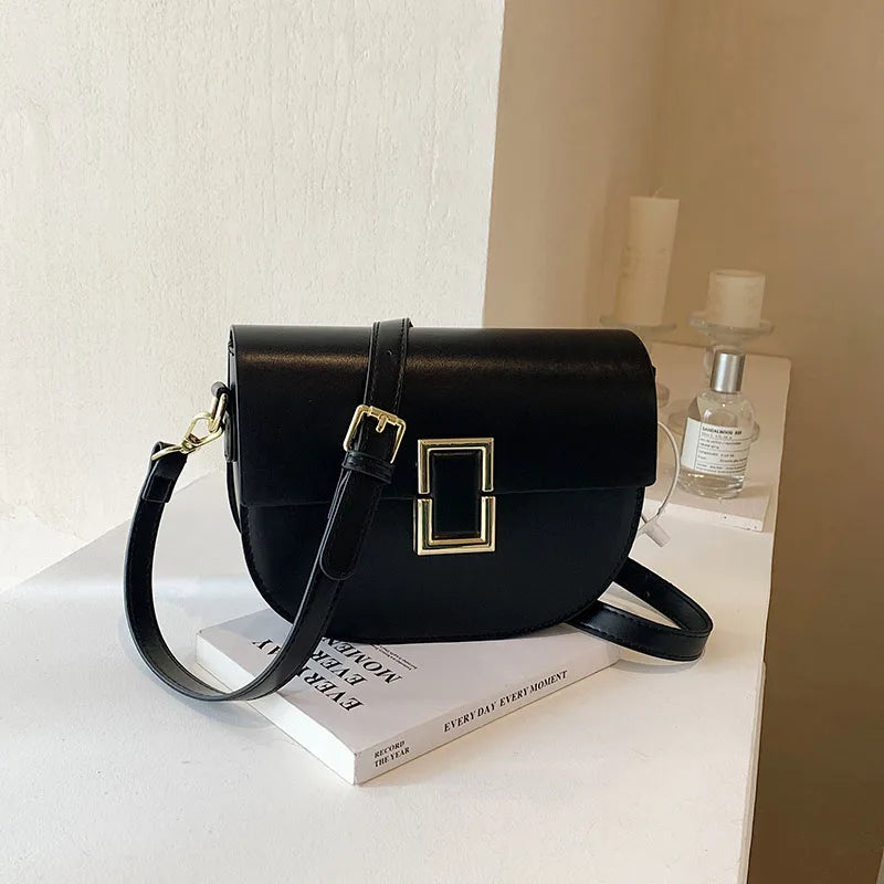 VC Spring New Women's Shoulder Bags Simple Fashion Designer Saddle Bag Crossbody Bags for Women Messenger Bag Women Leather