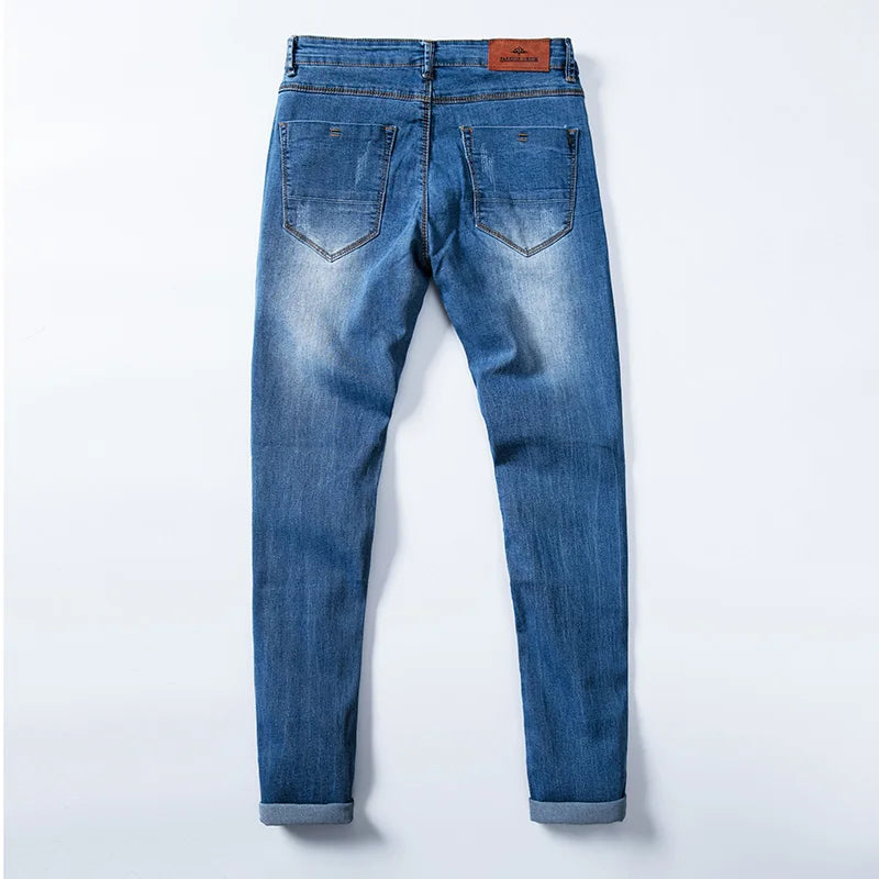 7 Color Men Stretch Skinny Jeans Fashion Casual Slim Fit Denim Trousers Male Gray Black Khaki White Pants Brand