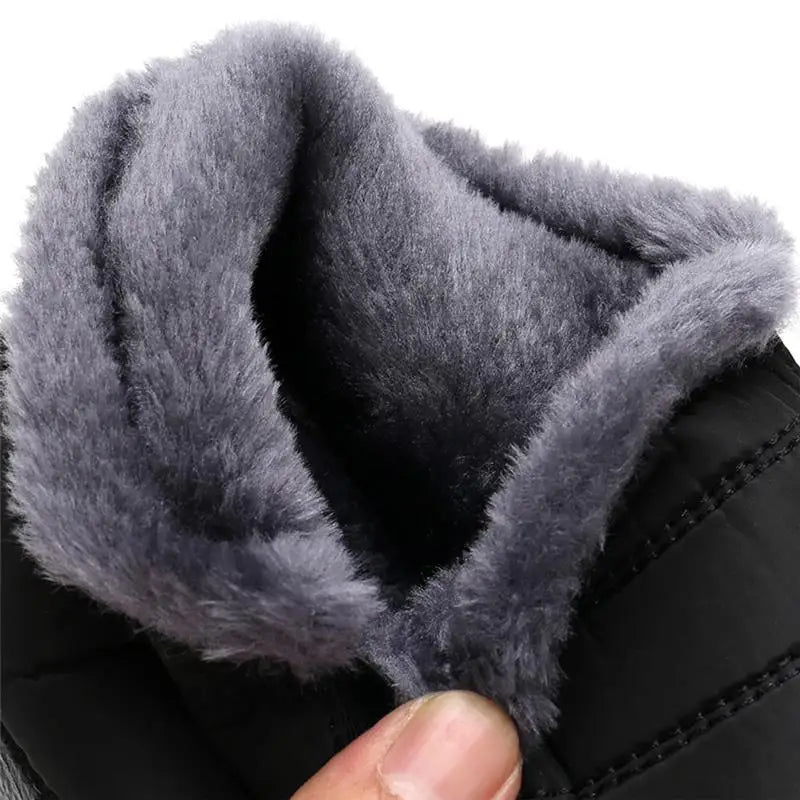 2023 Women Boots Snow Fur Women Shoes Platform Slip On Woman Ankle Boots Shoes Flat Botas Waterproof Mujer Winter Boot Female