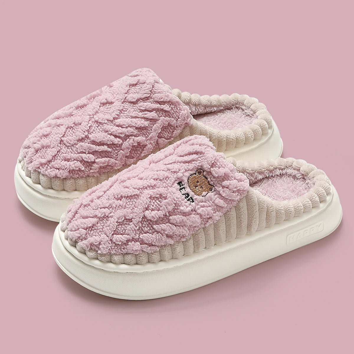 Cotton Slippers Mens Womens Autumn Winter Indoor Living and Home Warming 2024 New Fur Slippers For Lovers In Winter For Home Use