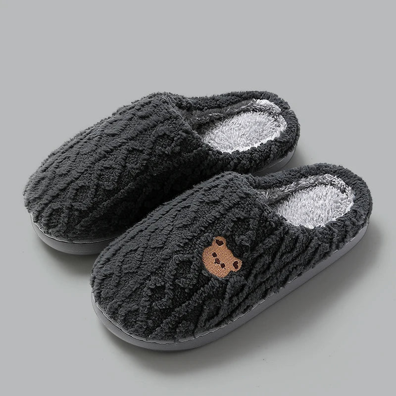 Cotton Slippers Mens Womens Autumn Winter Indoor Living and Home Warming 2024 New Fur Slippers For Lovers In Winter For Home Use