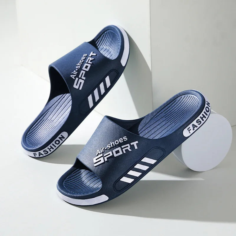 Summer New Men's Slippers PVC Soft Sole Beach Slippers Large Size Outdoor Anti-slip Flip Flops Sandal Man Home Bathroom Slippers