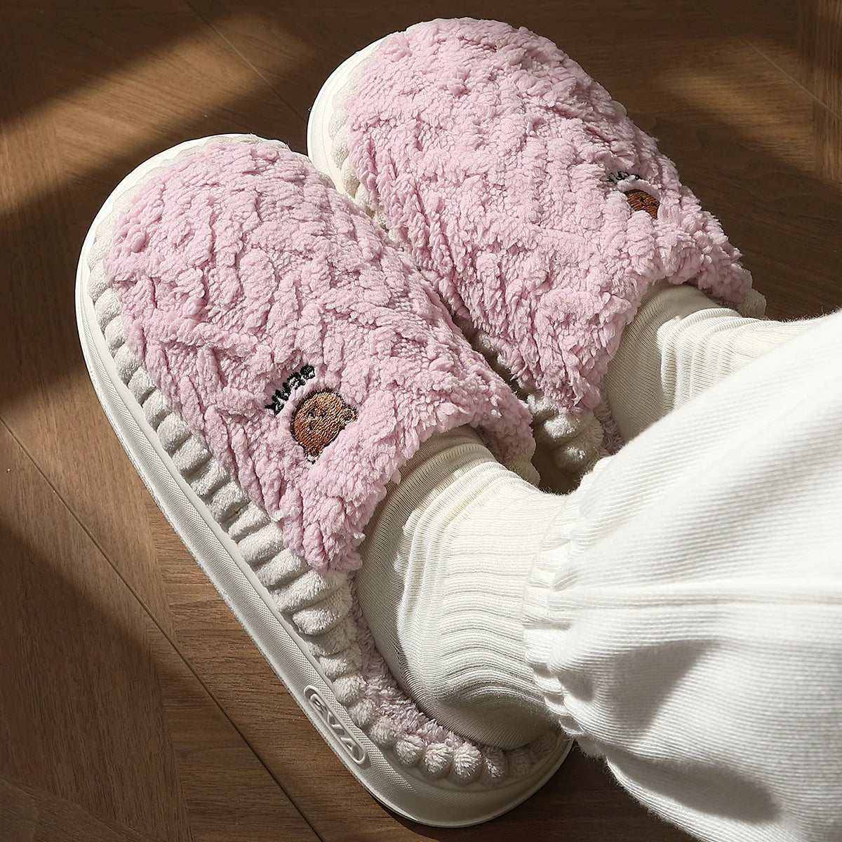 Cotton Slippers Mens Womens Autumn Winter Indoor Living and Home Warming 2024 New Fur Slippers For Lovers In Winter For Home Use