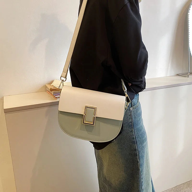 VC Spring New Women's Shoulder Bags Simple Fashion Designer Saddle Bag Crossbody Bags for Women Messenger Bag Women Leather