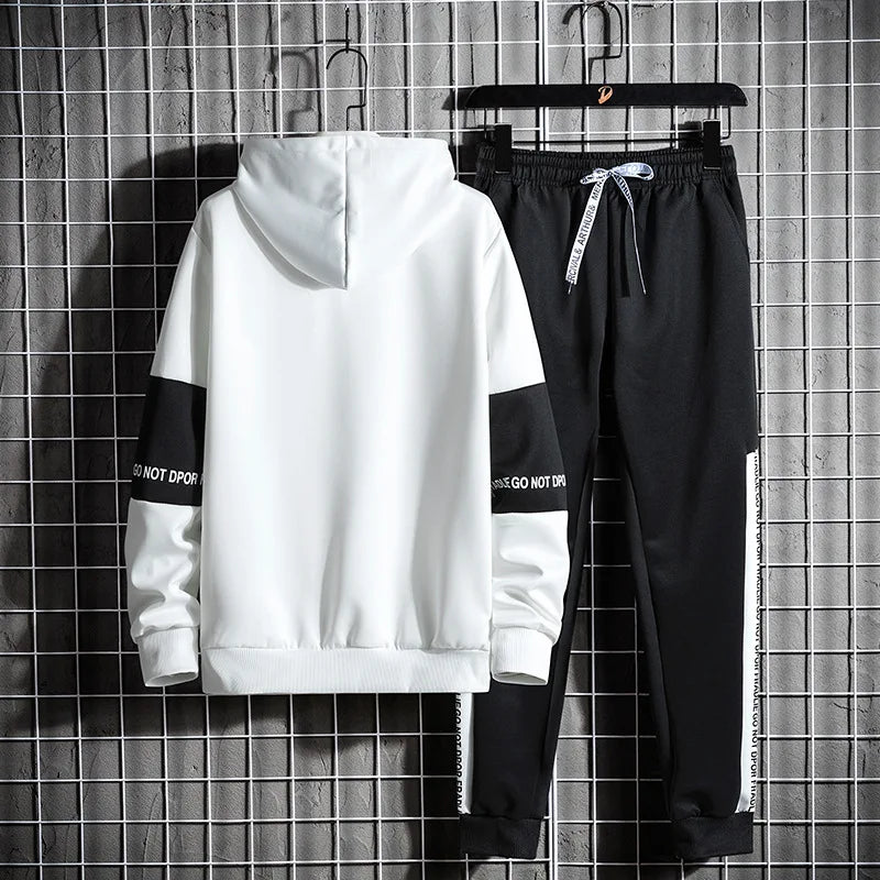 Casual Tracksuit Men Hooded Sweatshirt Outfit Spring Autumn Mens Sets Sportswear 2023 Male Hoodie+Pants 2PCS Jogging Sports Suit
