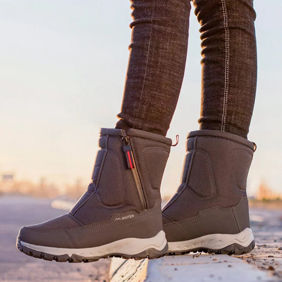 Women Snowboots Women's Winter Shoes Couple Snow Boots Ankle Boots Canvas Plush Boots Zipper Platform Boots Botas Mujer