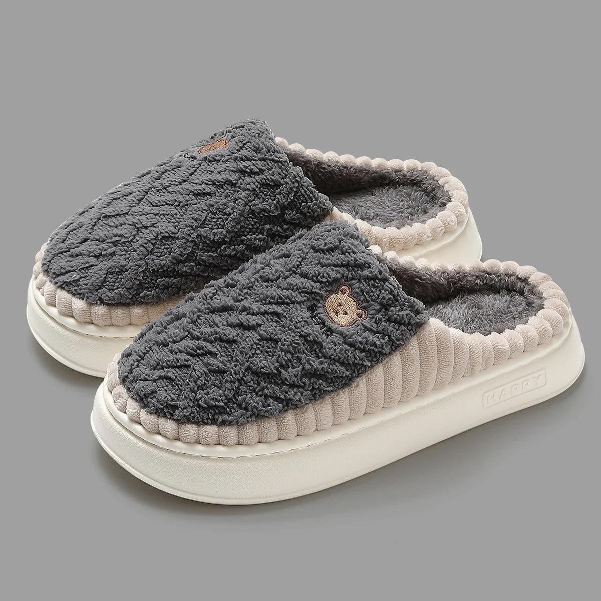Cotton Slippers Mens Womens Autumn Winter Indoor Living and Home Warming 2024 New Fur Slippers For Lovers In Winter For Home Use