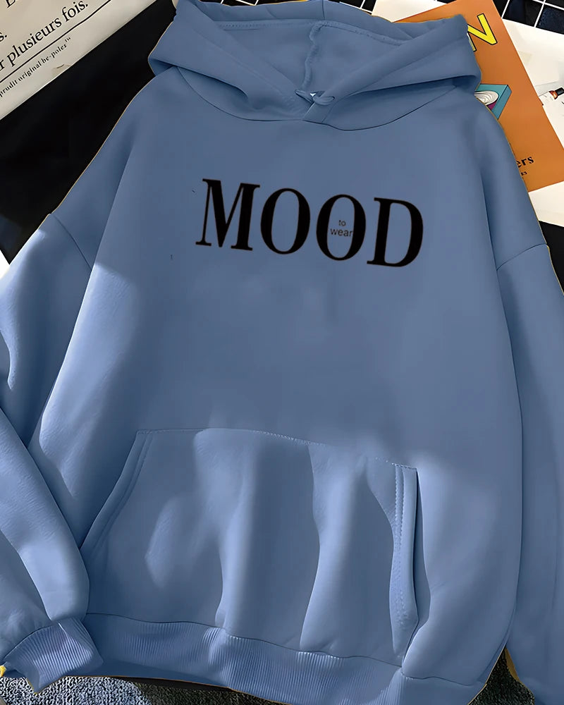 Hirsionsan Simplic Letter Print Hoodies Women Soft Oversized Sportwear Female Sweatshirt Streetwear Fleece Girls Clothes 2023