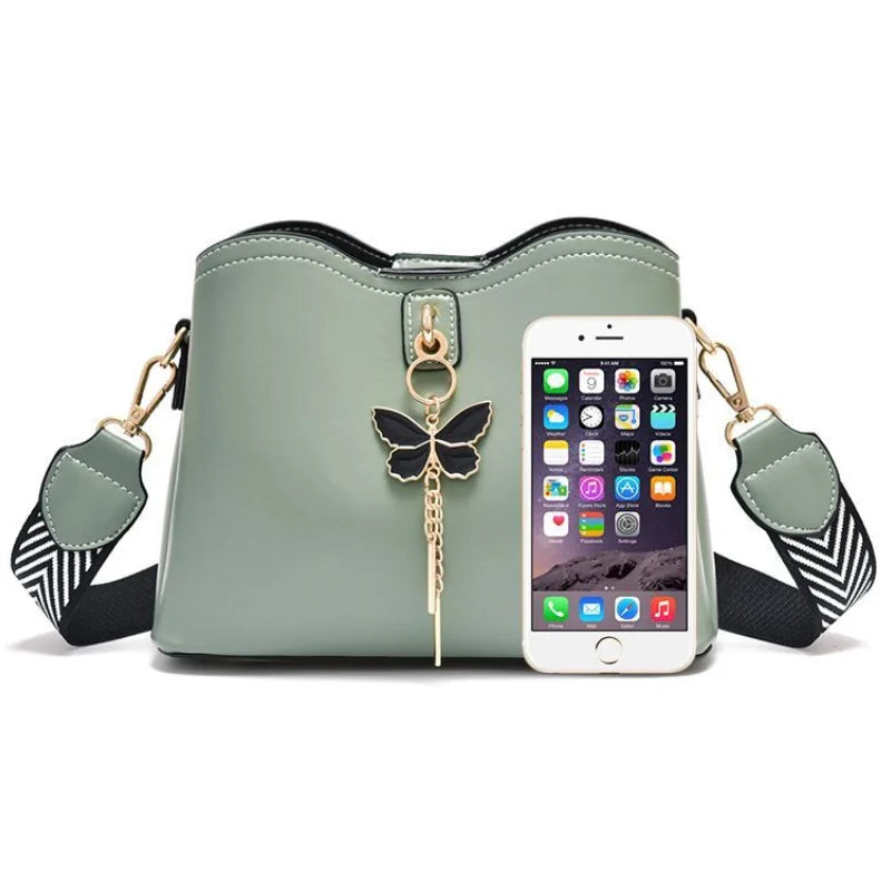 Single Shoulder Crossbody Bag Women's New Fashion Summer Solid Color Soft Leather Pendant Zipper Casual Hand Bill Shoulder Bag