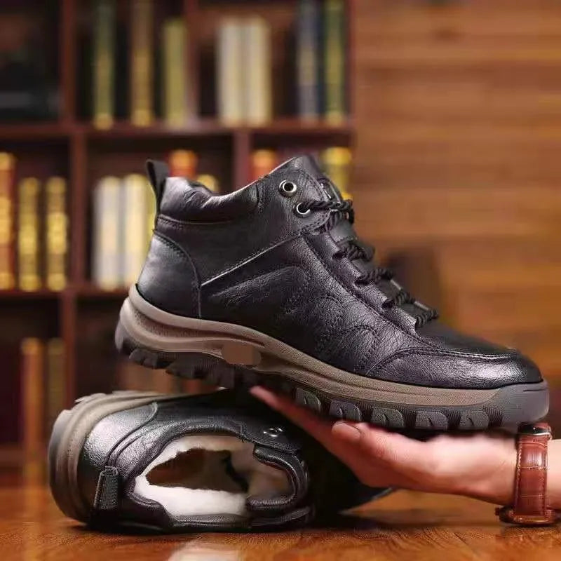 Men Boots Waterproof Snow Boots Warm Fur Winter Men Sneakers Non-Slip Ankel Boots Casual Men Shoes