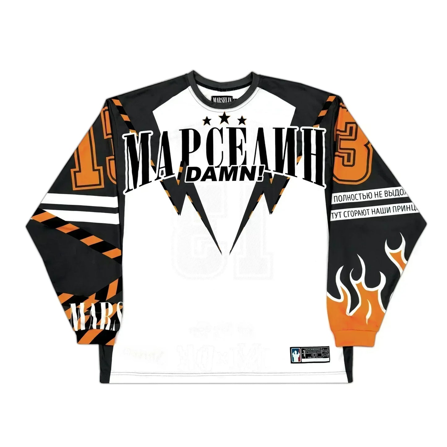 Y2k марселин Jersey Long Sleeves T-shirt Harajuku Vintage Streetwear Casual Baseball Jersey Casual Top Oversized Women Clothing