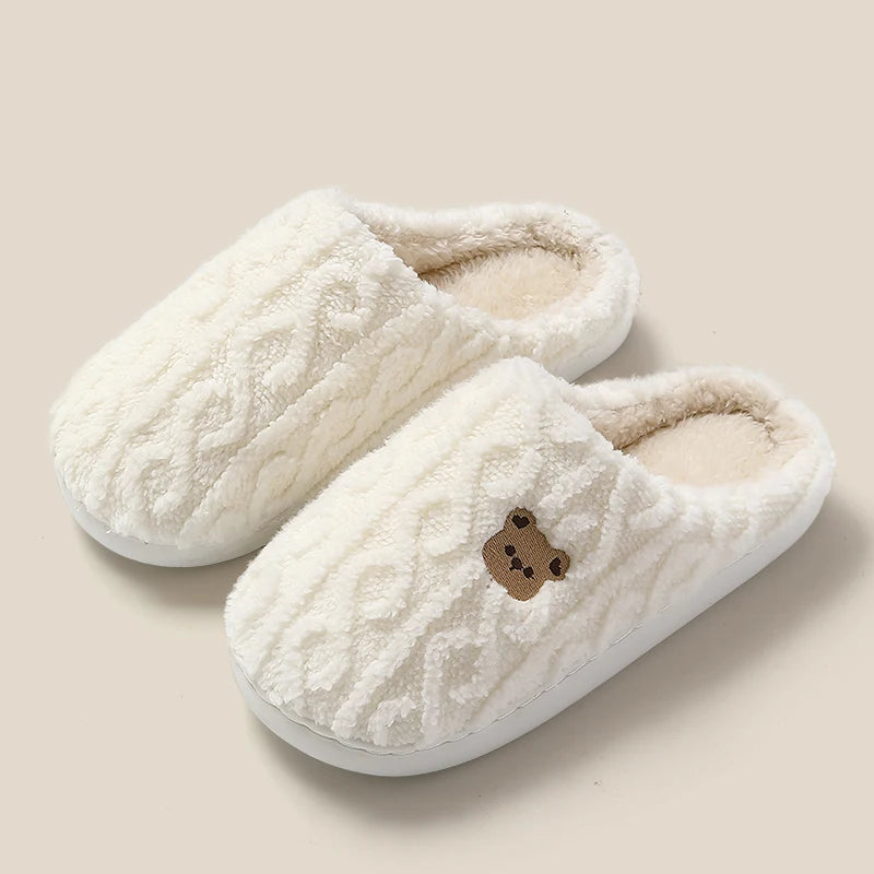 Cotton Slippers Mens Womens Autumn Winter Indoor Living and Home Warming 2024 New Fur Slippers For Lovers In Winter For Home Use