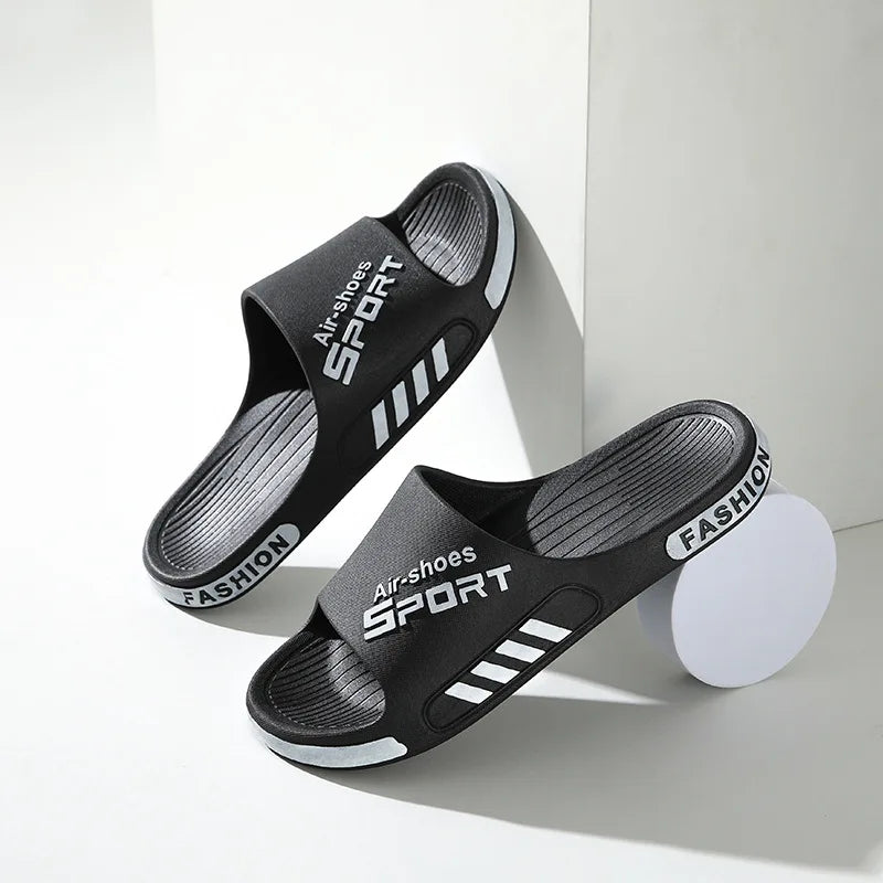 Summer New Men's Slippers PVC Soft Sole Beach Slippers Large Size Outdoor Anti-slip Flip Flops Sandal Man Home Bathroom Slippers