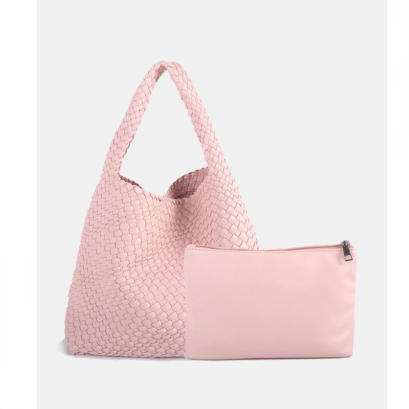 ZR DIARY Handmade Woven Bag Women PU Leather Large Capacity Totes Fashion Shoulder Bag 224BZ9389-1