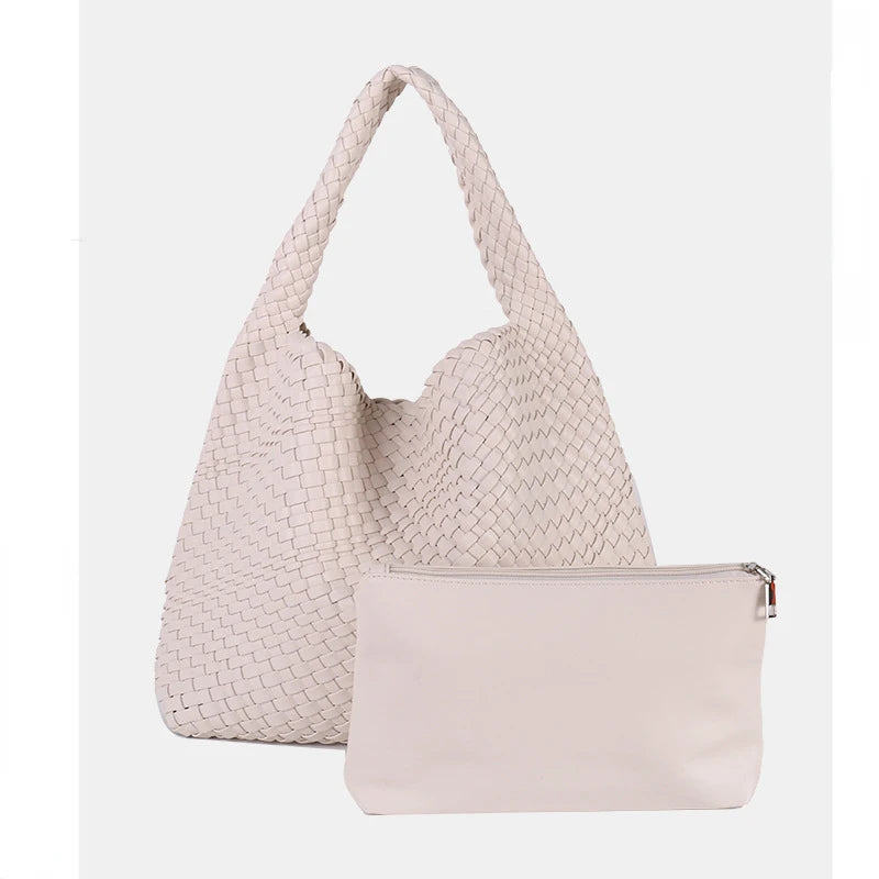 ZR DIARY Handmade Woven Bag Women PU Leather Large Capacity Totes Fashion Shoulder Bag 224BZ9389-1