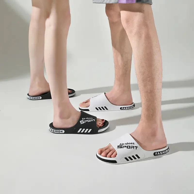 Summer New Men's Slippers PVC Soft Sole Beach Slippers Large Size Outdoor Anti-slip Flip Flops Sandal Man Home Bathroom Slippers