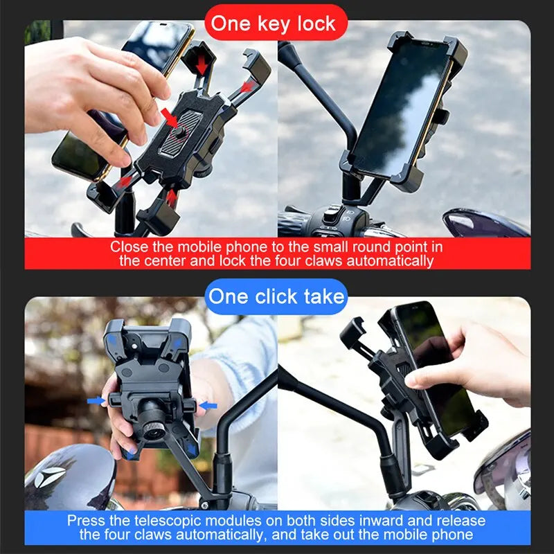 Universal Motorcycle Bike Bicycle Handlebar Mount Holder for Cell Phone GPS Support Stand Mechanical Holder for iPhone Samsung