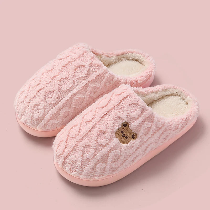 Cotton Slippers Mens Womens Autumn Winter Indoor Living and Home Warming 2024 New Fur Slippers For Lovers In Winter For Home Use