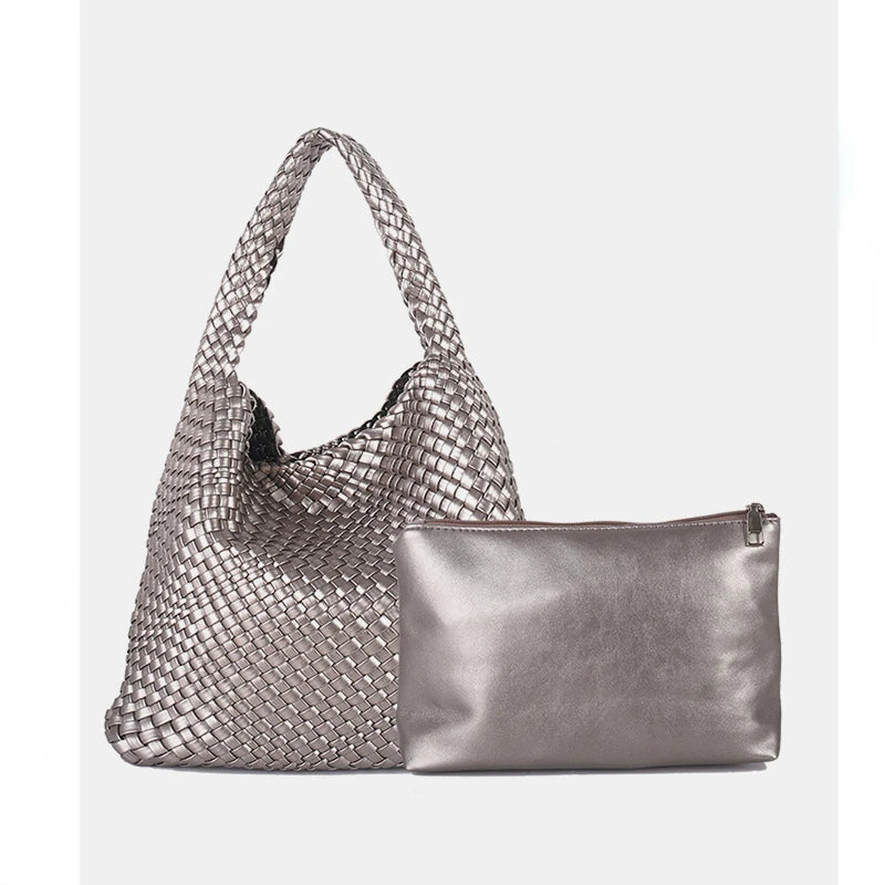 ZR DIARY Handmade Woven Bag Women PU Leather Large Capacity Totes Fashion Shoulder Bag 224BZ9389-1