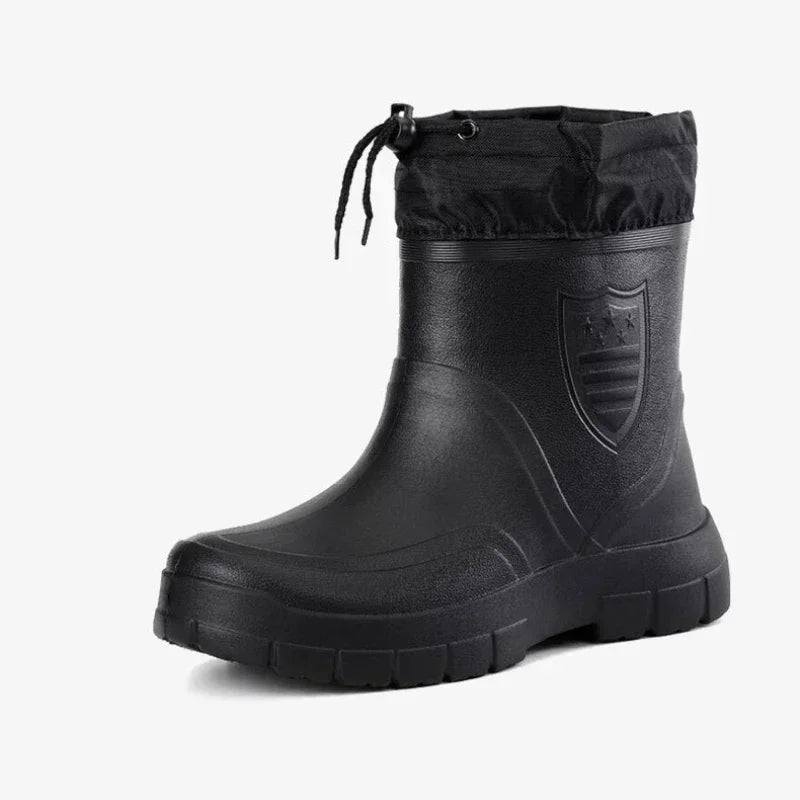 Simple Solid Color Male Boots Outdoor Men's Cotton Boots New Winter Non-slip Cotton Warm Mens Waterproof Boots Botas Para Hombre