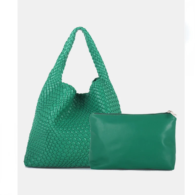 ZR DIARY Handmade Woven Bag Women PU Leather Large Capacity Totes Fashion Shoulder Bag 224BZ9389-1