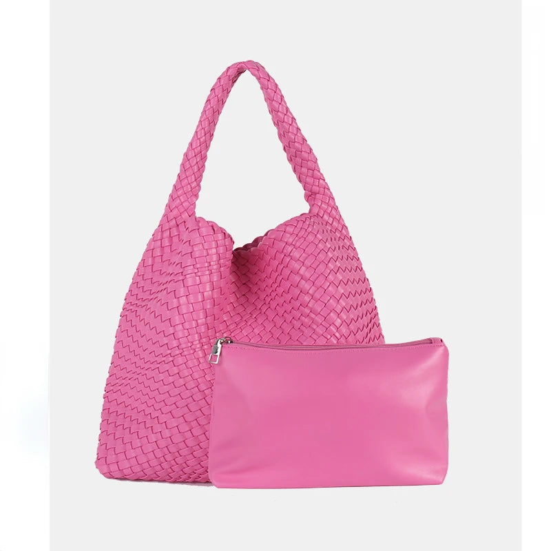 ZR DIARY Handmade Woven Bag Women PU Leather Large Capacity Totes Fashion Shoulder Bag 224BZ9389-1