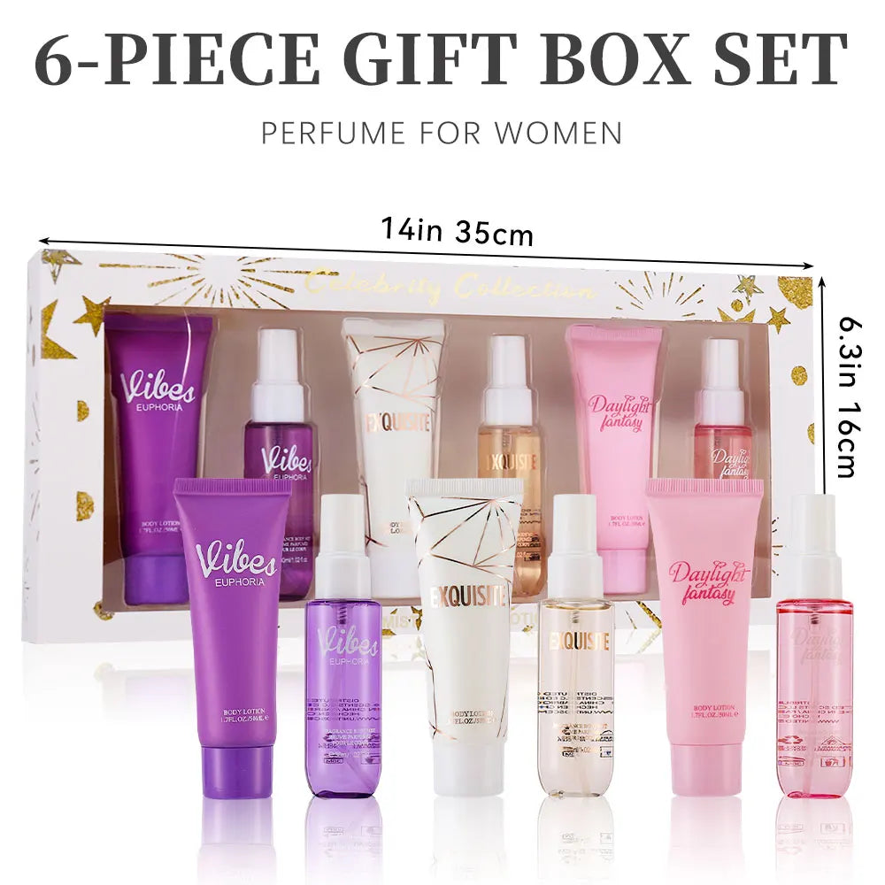 Women's Fragrance Sets 3 Pcs 1.02 fl.oz Body Mist and 3Pcs 1.7 fl.oz Body Lotion 6 Pcs CELEBRITY COLLECTION Lotion and Mist