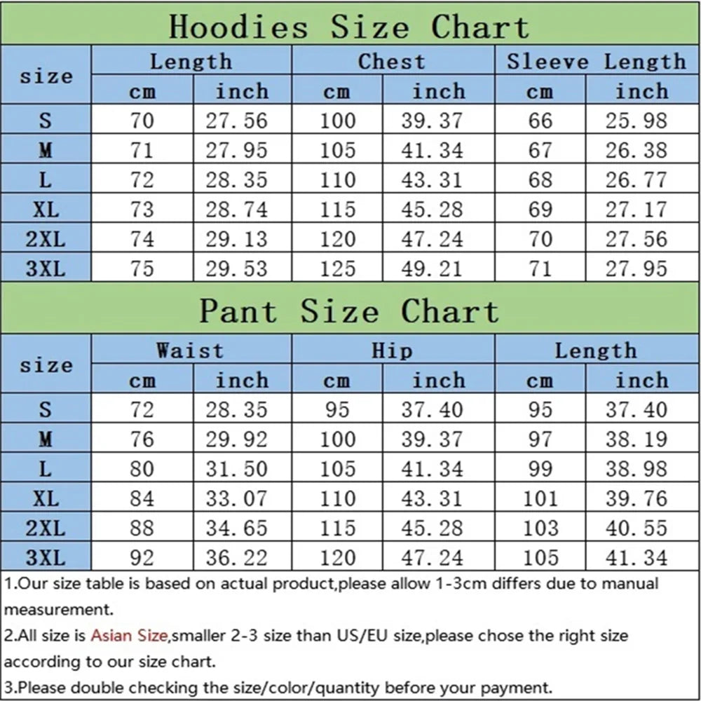 Spring and Autumn Descent Fashion Zip Hooded Sweater Sweater Casual Sportswear Men's Suit Clothes + Pants Men's Set