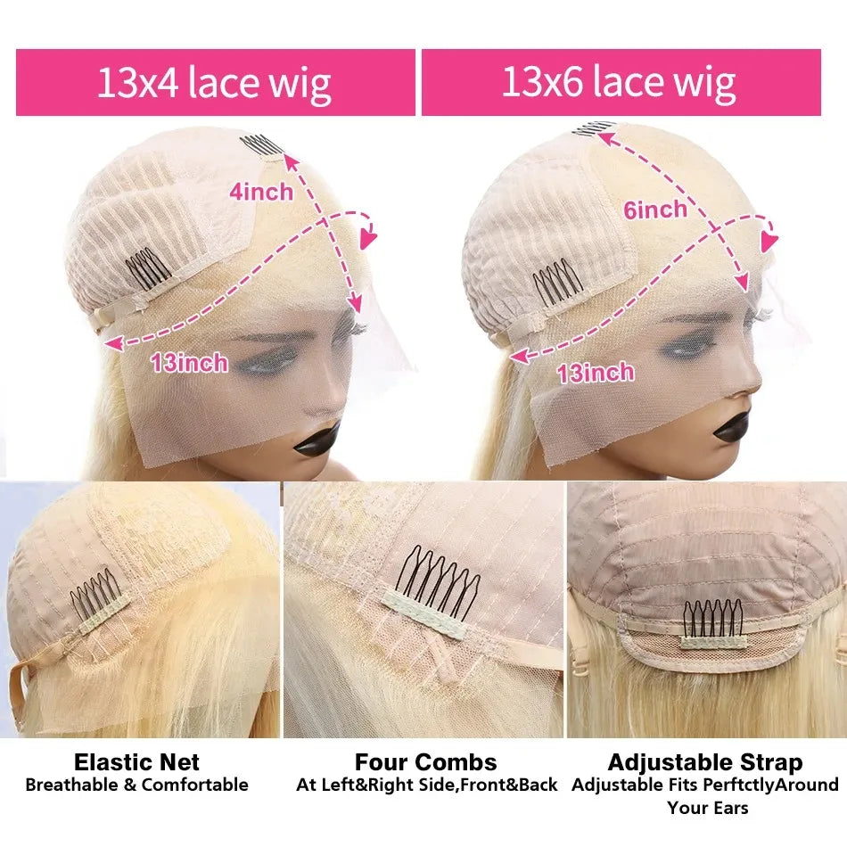 200 density For Black Women 13x4 30 32 Inch 613 Honey Blonde Lace Front Human Hair body Wave 13x6 Lace Frontal Wig Brazilian