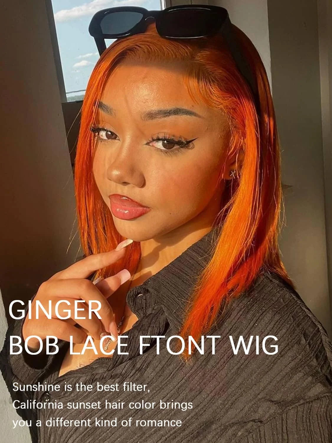 Ginger Orange Bob Wig Human Hair 13x4 Straight Lace Front Wigs Human Hair Pre Plucked 180% Density 350# Colored Bob Wig