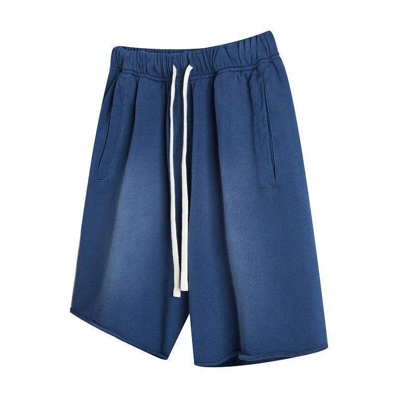 Trendy Drawstring Straight Cropped Pants For Men