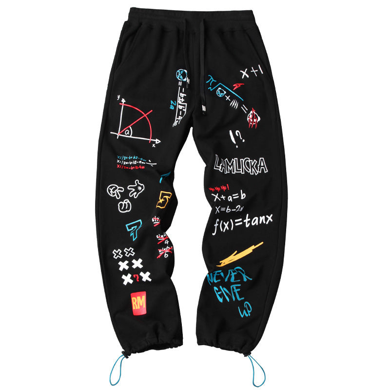 All-match Loose Sports Drawstring Feet Couple Pants