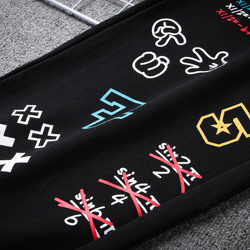 All-match Loose Sports Drawstring Feet Couple Pants