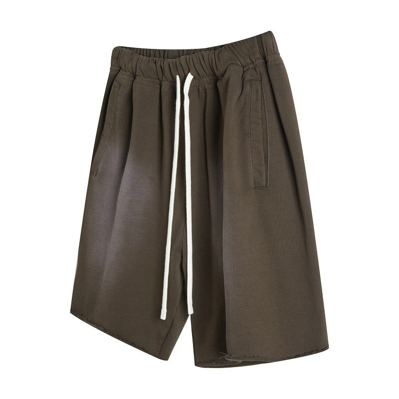 Trendy Drawstring Straight Cropped Pants For Men