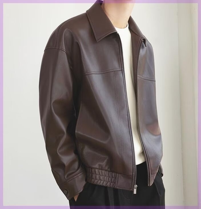 Men's Spring And Autumn New Motorcycle Clothing Leather Coat