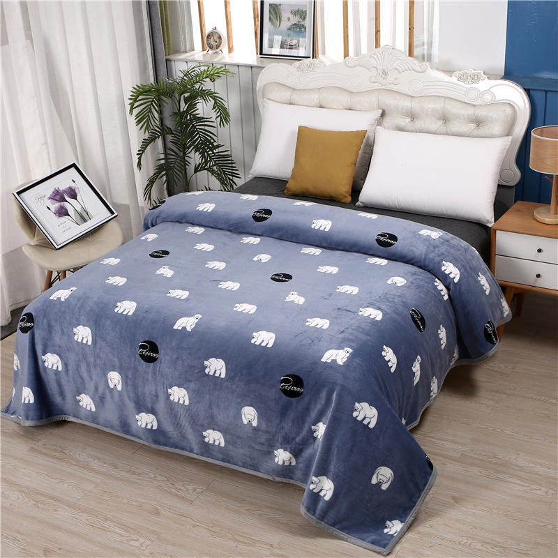 Winter Thickened Flannel Blanket 1.8m Coral Fleece Sheets