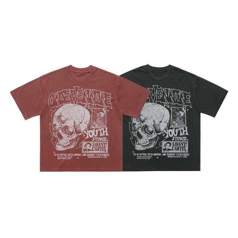 Printed Street Design Loose T-shirt Men