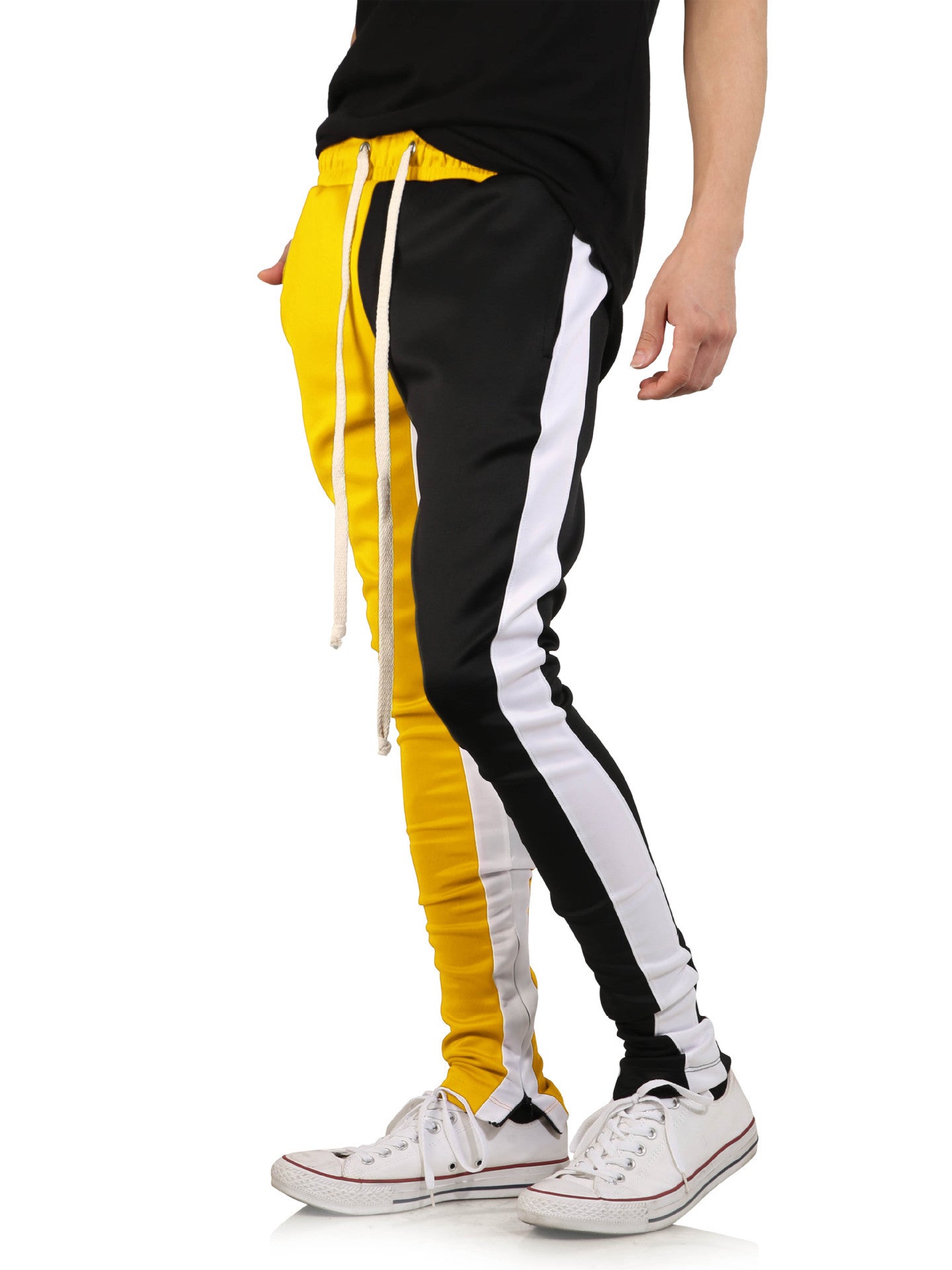 Men's casual sports pants stitching trousers