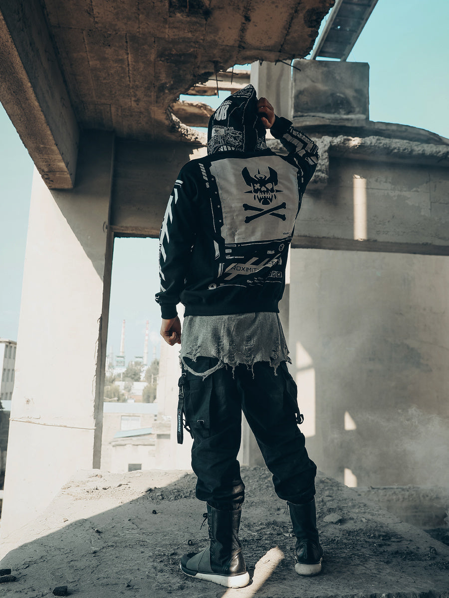 Punk Two-dimensional Sweater Hooded Tide Cool Ins Fried Street Coat Function