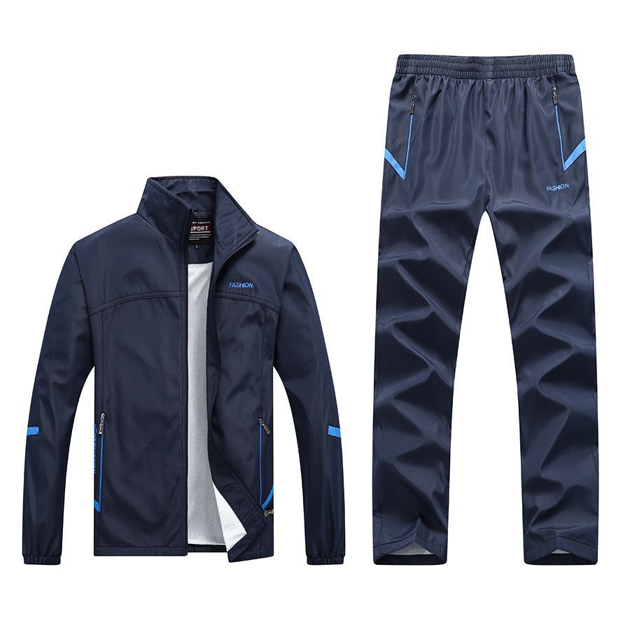 New Spring And Autumn Long-sleeved Casual Sports Suit Men's Middle-aged And Elderly Running Sportswear Dad Outfit