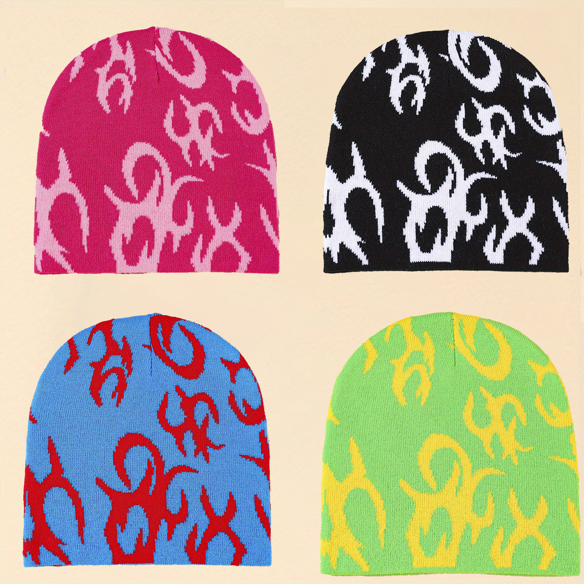Warm Wool Hat Jacquard Knitted