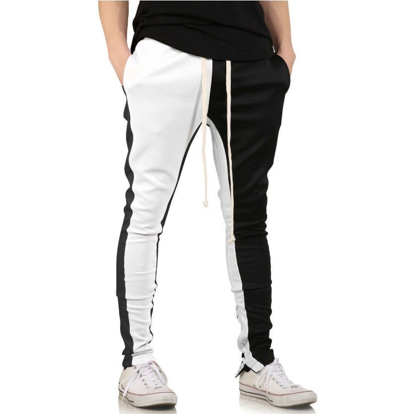 Men's casual sports pants stitching trousers