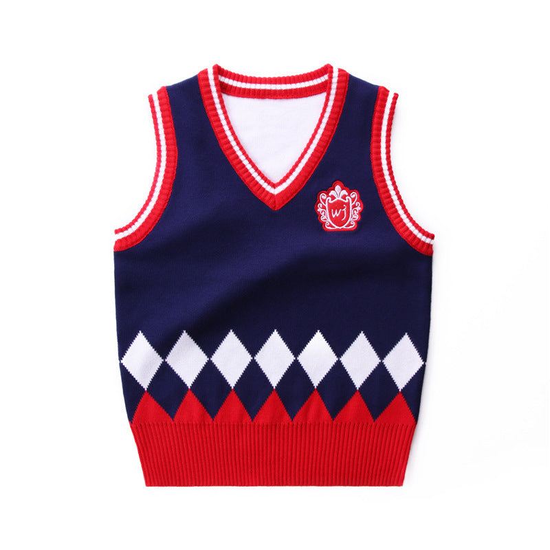 Diamond vest children's sweater