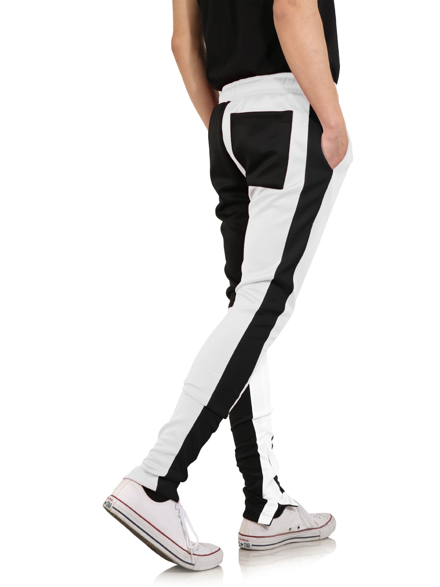 Men's casual sports pants stitching trousers